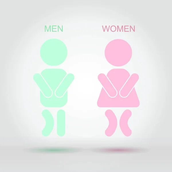 Männer Und Frauen Badezimmer Vektor Illustration — Stockvektor