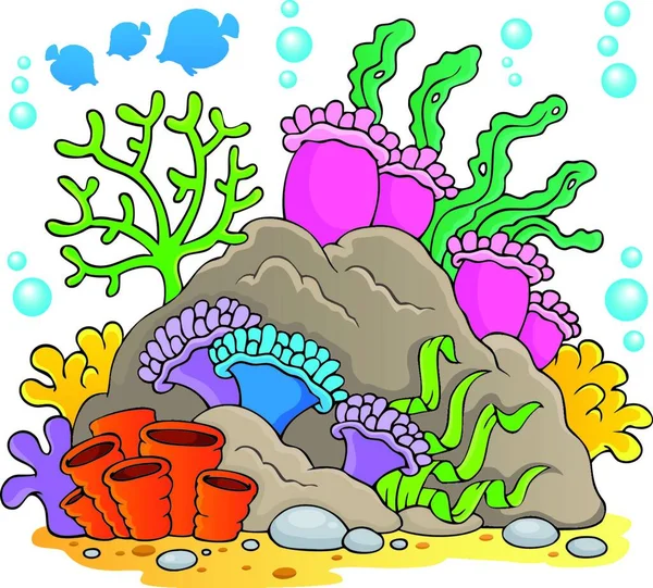 Coral Reef Theme Image Vector Illustration — Stock Vector