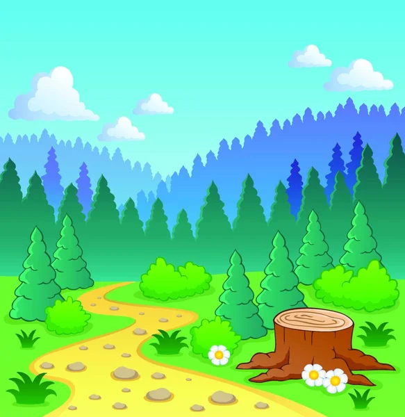 Wald Thema Bild Vektor Illustration — Stockvektor