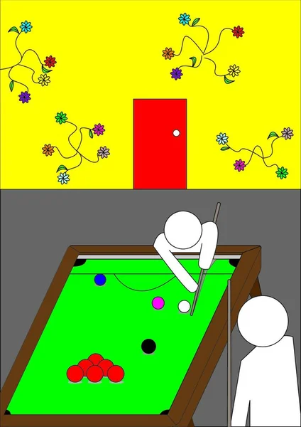 Snooker Grafická Vektorová Ilustrace — Stockový vektor