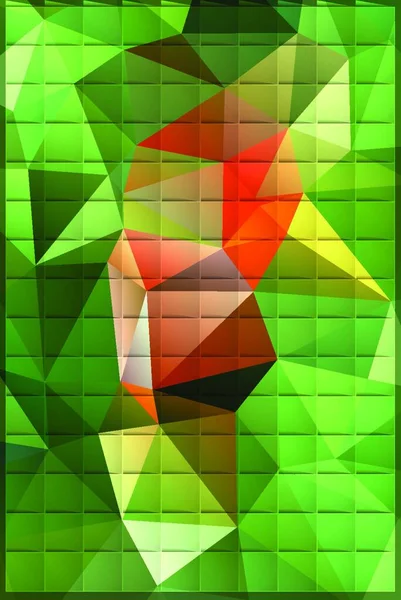 Grille Carrée Avec Abstraction Polygonale — Image vectorielle
