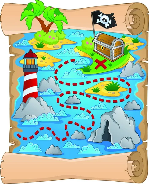 Treasure Map Theme Image — Stock Vector