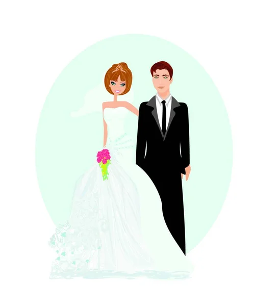 Bröllopspar Vektor Illustration — Stock vektor