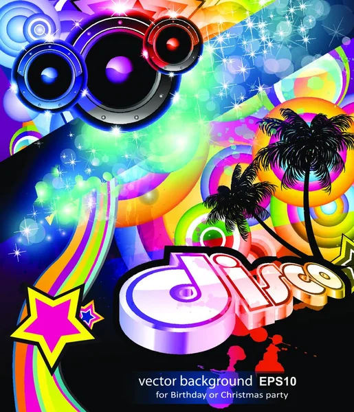 Disco Flyer Voor Tropische Muziekevenement — Stockvector