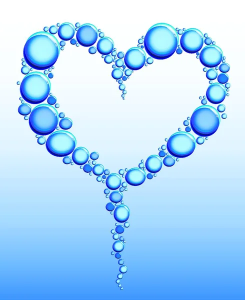 Heart Water Bubbles — Stock Vector