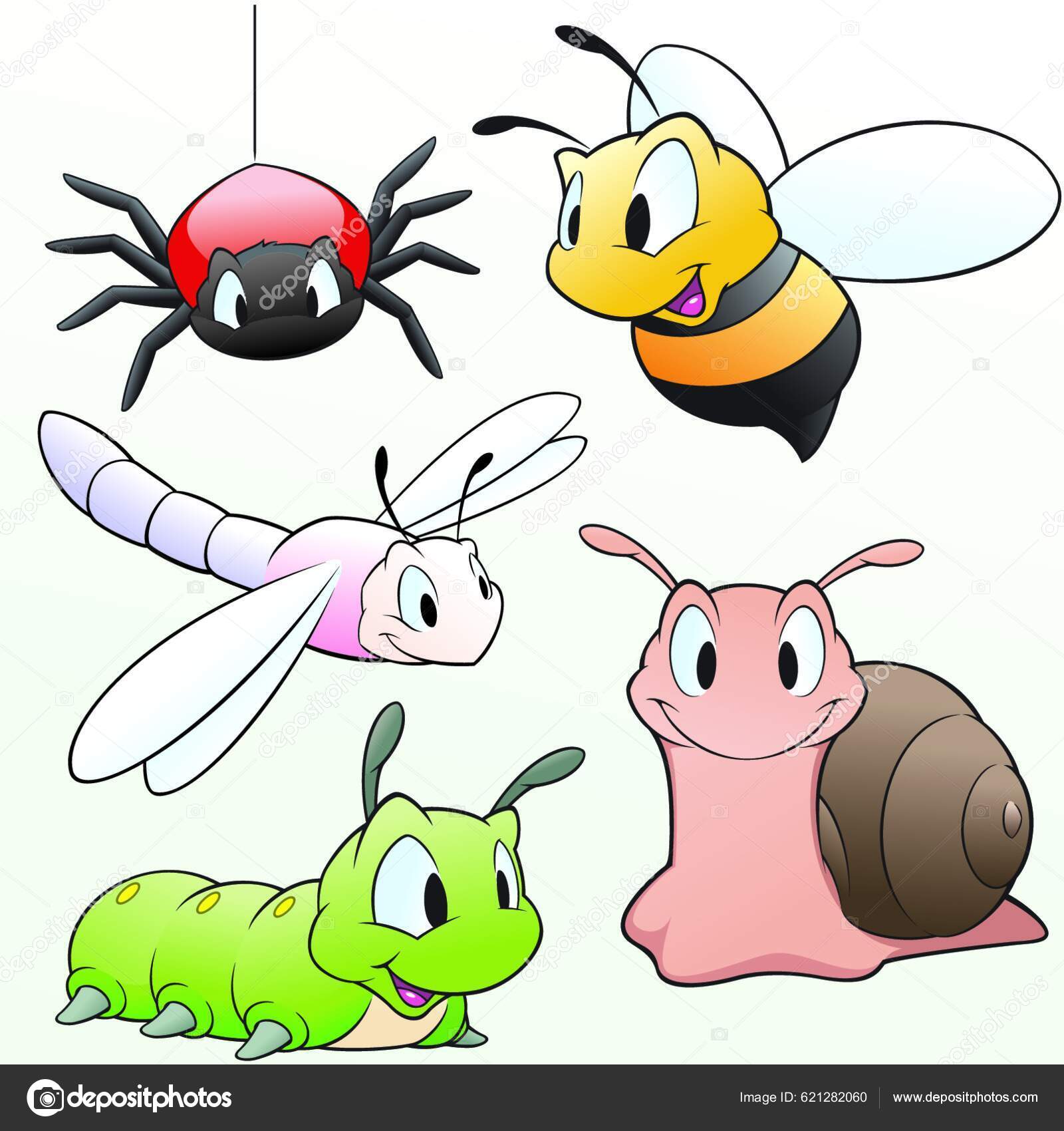 卡通昆虫五彩斑斓的矢量图解图库矢量图©YAY_Images 621282060, image size:1600x1700