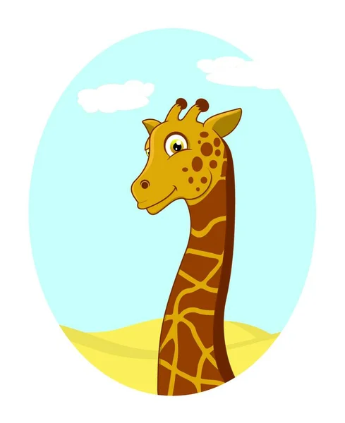 Glad Giraff Maskot Färgglada Vektor Illustration — Stock vektor