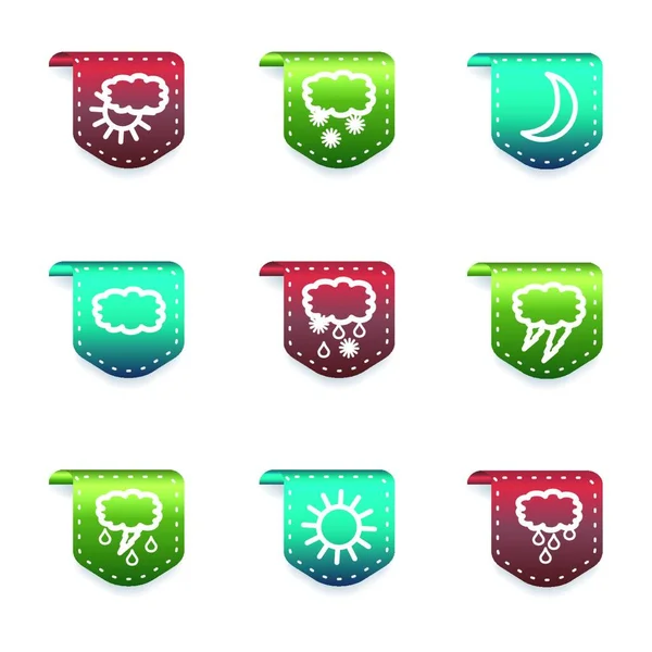 Weather Icons Vector Illustration — Stock Vector