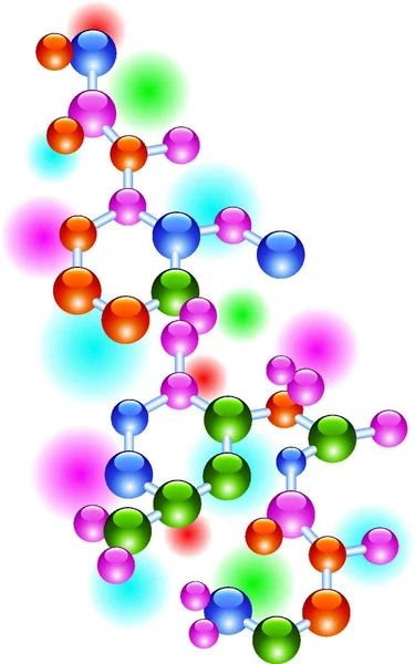 Graficzna Ilustracja Atomu Molekuły Koncepcja Biotechnologii Chemicznej — Wektor stockowy