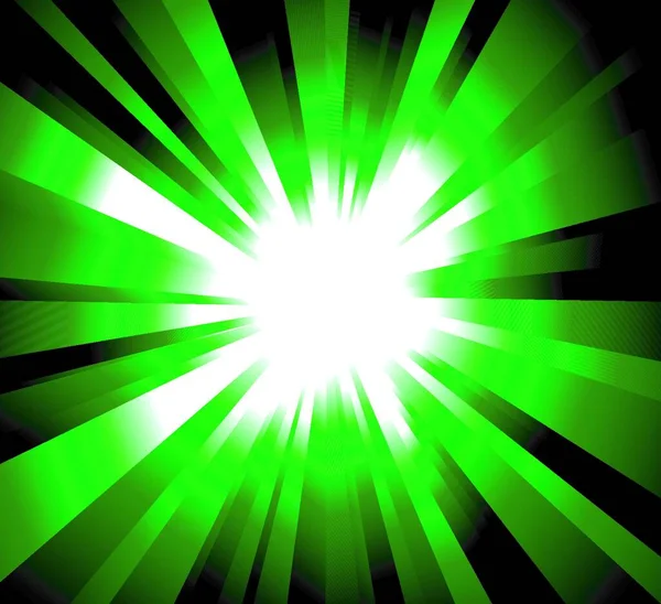 Gröna Strålar Explosion Färgglada Vektor Illustration — Stock vektor