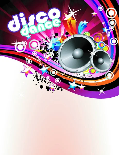 Disco Colorful Flyer Background Colorful Vector Illustration — Stock Vector