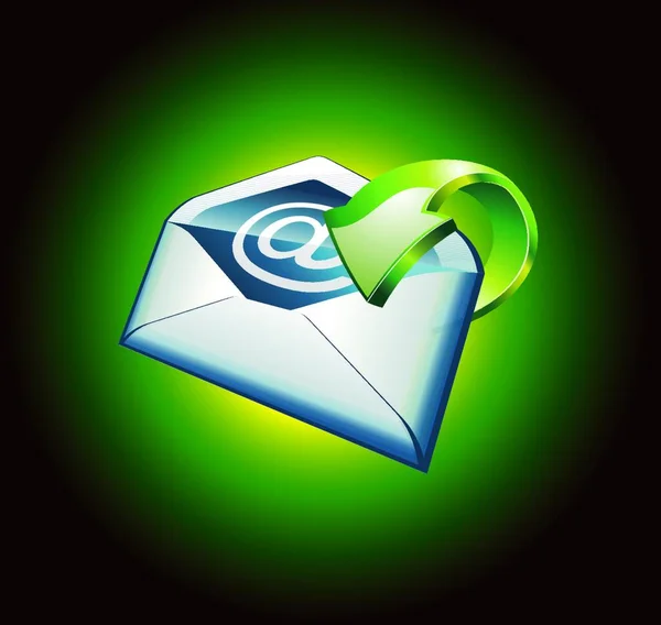 Grünes Wichtiges Mail Symbol — Stockvektor