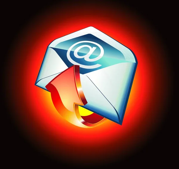 Red Hot Mail Icon Vektorillustration — Stockvektor