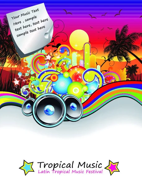 Rainbow Music Event Flyer — Stock Vector