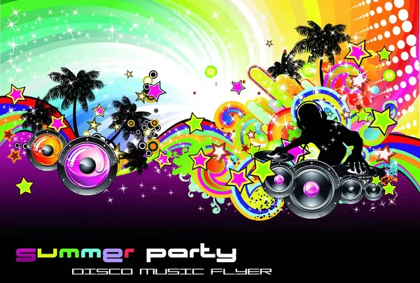 Colorful Discoteque Flyer Colorful Vector Illustration — Stock Vector