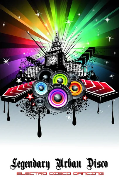 Abstract Urban Disco Event Background — Stock Vector