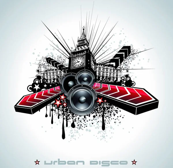 Abstrakte Urbane Disco Veranstaltung Hintergrund — Stockvektor