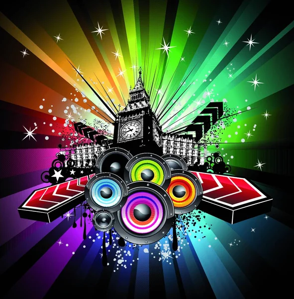 London Musical Event Background — Stock Vector