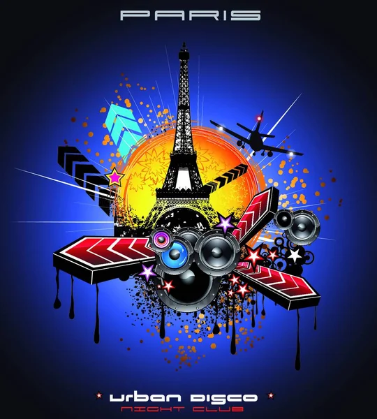 Urban Style Paris Disco Hintergrund — Stockvektor