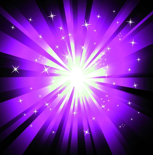 紫の魔法の光背景 カラフルなベクトルイラスト — ストックベクタ