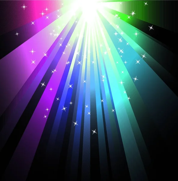 Illustration Vectorielle Colorée Des Lumières Rayons Colorés — Image vectorielle