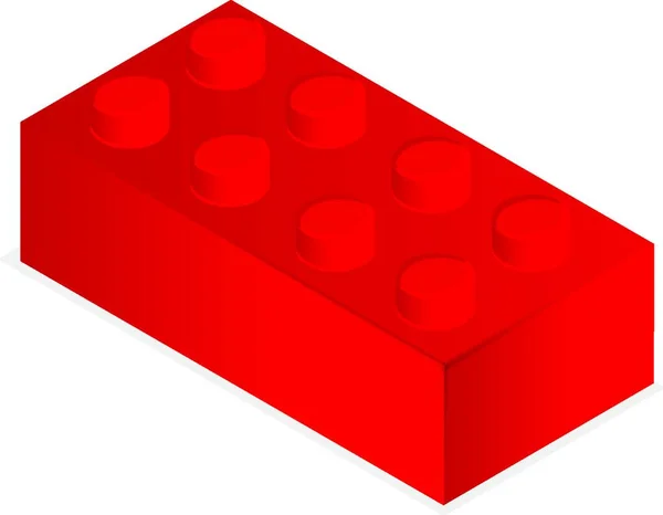 Lego Kırmızı Plastik Yapı Taşı — Stok Vektör