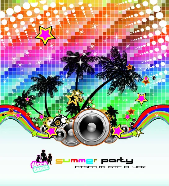 Tropical Dance Disco Flyer Para Evento Música Latina — Vetor de Stock