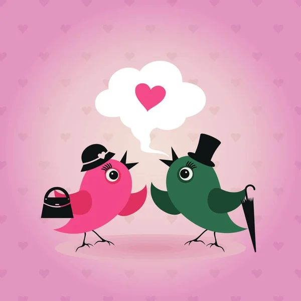 Pássaro Amor Ilustração Vetorial —  Vetores de Stock