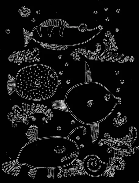 Illustration Fish Collection Vector — Stock Vector