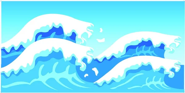 Illustration Sea Waves — Stock Vector