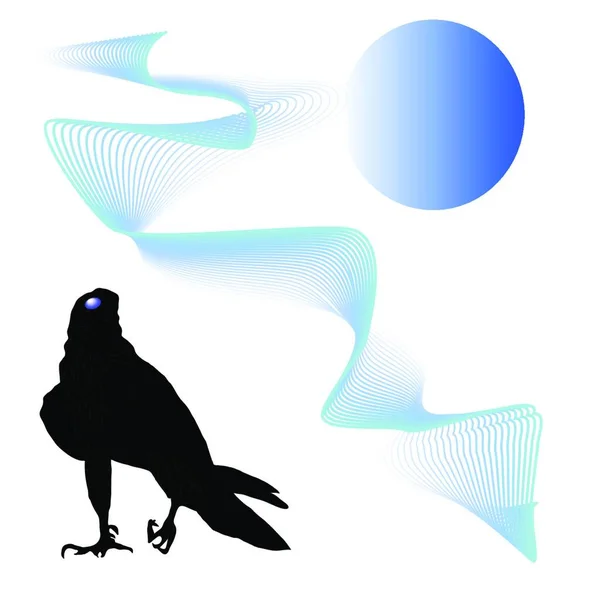 Black Bird Predator Aggressive Hawk — Image vectorielle