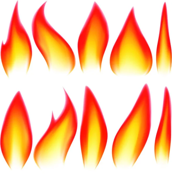 Illustration Vectorielle Colorée Des Éléments Flamme — Image vectorielle