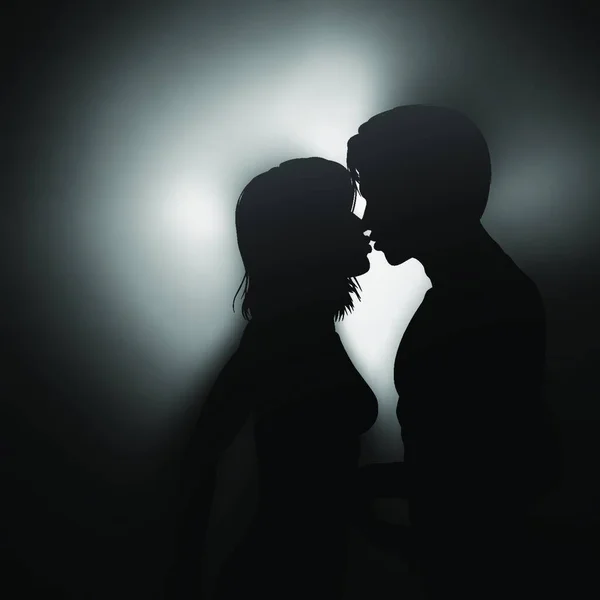 Illustration Kissing Couple — Stock Vector