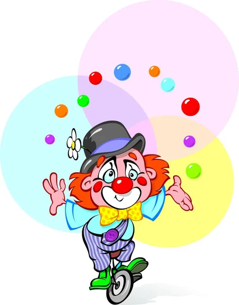 Illustration Jongleur Clown — Image vectorielle
