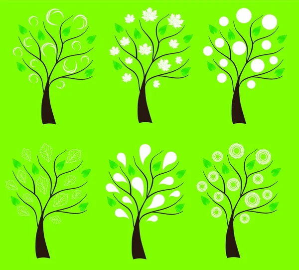Reihe Von Bäumen Vektor Illustration — Stockvektor