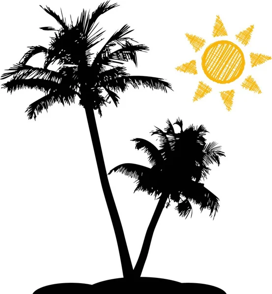Illustratie Van Palmbomen — Stockvector