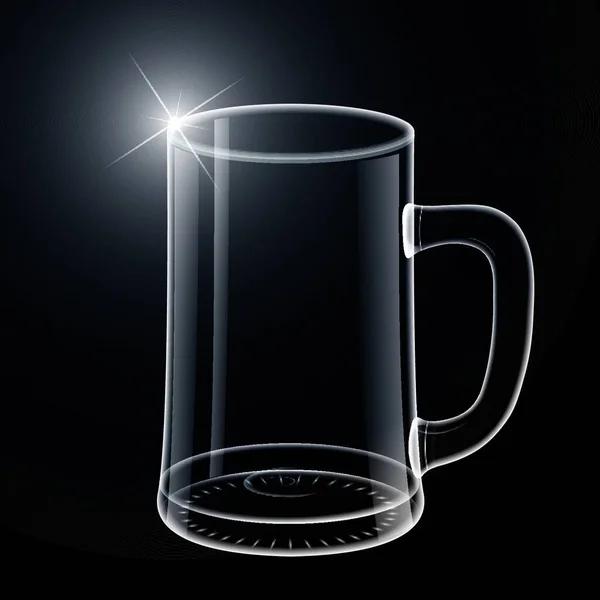 Illustration Empty Beer Glass — Stock Vector