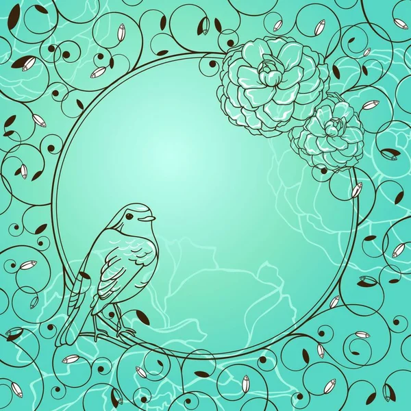 Illustration Cadre Floral Vectoriel — Image vectorielle