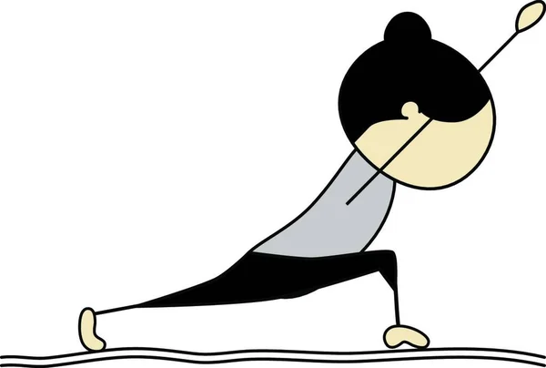 Frau Praktiziert Yoga Bunte Vektorillustration — Stockvektor