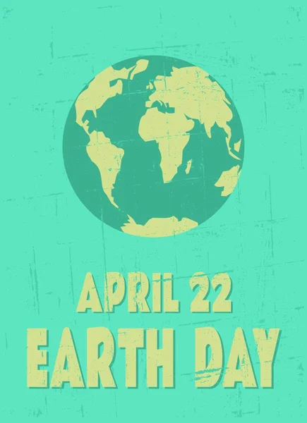 Earth Day Poster Colorful Vector Illustration — Stock Vector