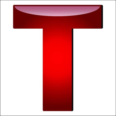 Harf yansıtılıyor, grafik vektör illüstrasyonu 