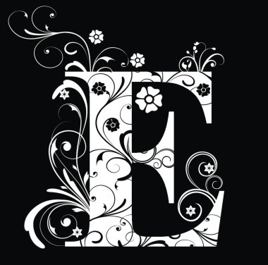 büyük harf E, grafik vektör çizimi 