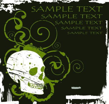 grunge vektör kafatası, renkli vektör çizimi 