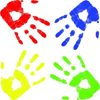 vektör rengi el illüstrasyonu   