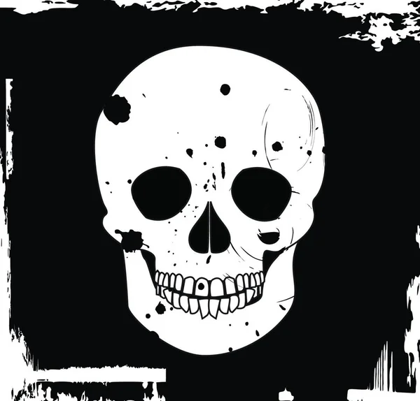 Grunge Vector Skull Vector Illustration — Stock Vector