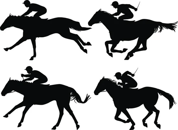 Yarış Atları Modern Vektör Çizimi — Stok Vektör