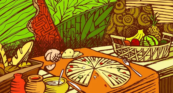 食品海报 彩色矢量插图 — 图库矢量图片