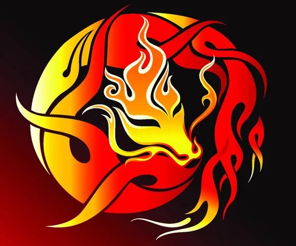 Illustration Vectorielle Dragon Fire — Image vectorielle