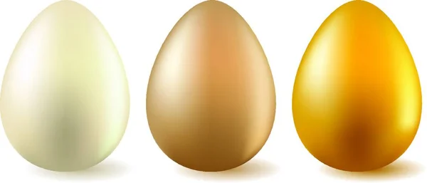 Three Realistic Eggs Vector Illustration — Stock Vector