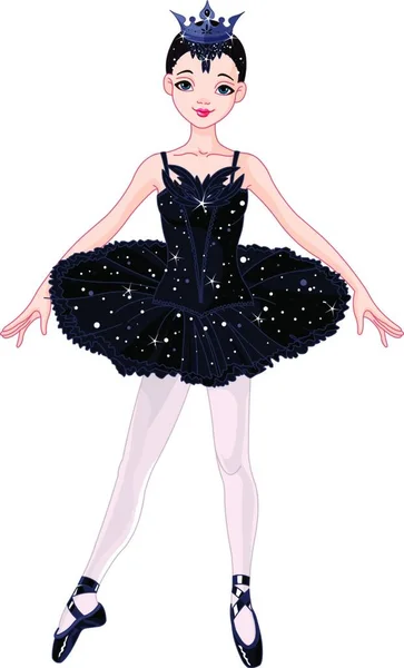 Illustrazione Della Ballerina Nera — Vettoriale Stock
